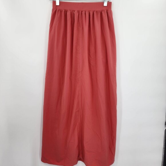 HALARA Breezeful Tie Front 2 In 1 Flowy Maxi Skirt Flame Red Size Small NWT - Picture 8 of 9